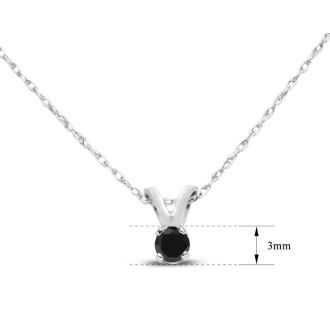 1/10ct Black Diamond Solitaire Pendant in Sterling Silver