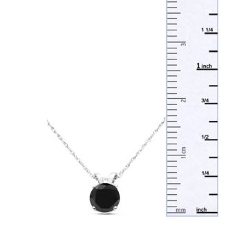1/2ct Black Diamond Solitaire Pendant in Sterling Silver
