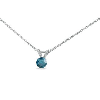 1/5ct Blue Diamond Pendant in Sterling Silver