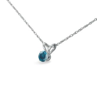 1/5ct Blue Diamond Pendant in Sterling Silver