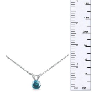 1/5ct Blue Diamond Pendant in Sterling Silver