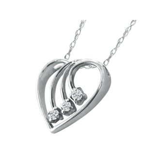 Fine Diamond Spray Heart Pendant, 14k White Gold