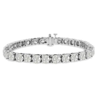 15 Carat Diamond Tennis Bracelet In 14 Karat White Gold