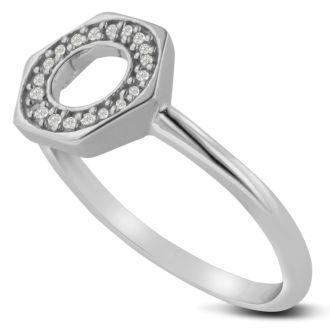 Bolt Ring With Diamonds Crafted In Solid Sterling Silver