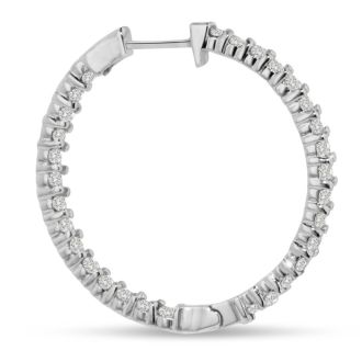 2ct Endless Diamond Hoop Earrings Crafted In Solid 14 Karat White Gold