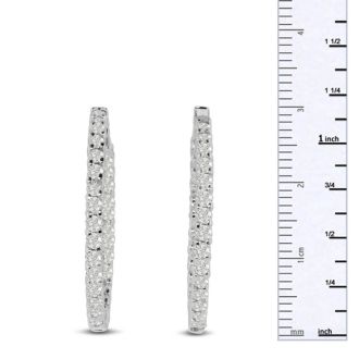 2ct Endless Diamond Hoop Earrings Crafted In Solid 14 Karat White Gold