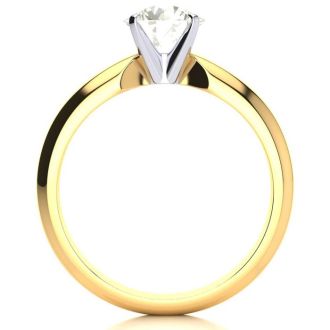 1 Carat Diamond Round Engagement Rings In 14K Yellow Gold