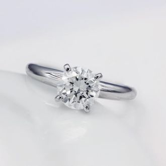 1 Carat Diamond Round Engagement Rings In 14K White Gold