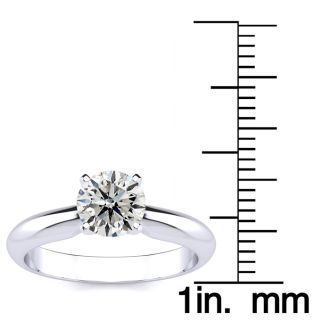 1 Carat Diamond Round Engagement Rings In 14K White Gold