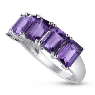 5ct Amethyst Ring Crafted In Solid Sterling Silver