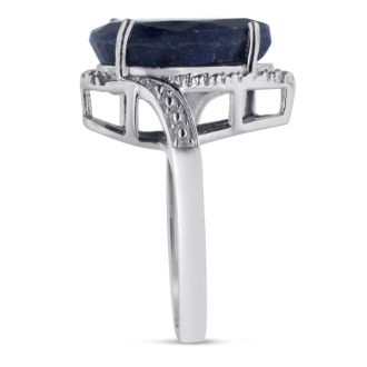 7ct Pear Shape Sapphire And Diamond Ring Crafted In Solid Sterling Silver