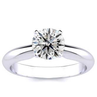 1 1/4 Carat Diamond Solitaire Engagement Ring In 14K White Gold