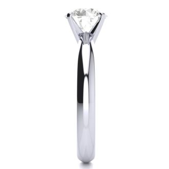 1 1/4 Carat Diamond Solitaire Engagement Ring In 14K White Gold