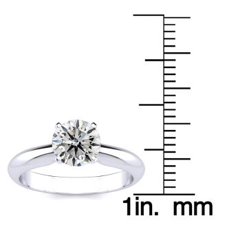 1 1/4 Carat Diamond Solitaire Engagement Ring In 14K White Gold