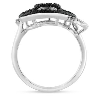 Black Diamond Turtle Ring Crafted In Solid Sterling Silver