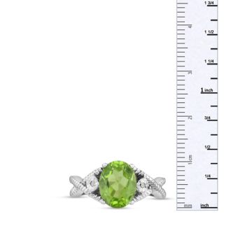 3ct Peridot and Diamond Ring