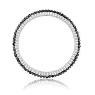 2ct Black Diamond Triple Row Eternity Band Crafted in Solid Sterling Silver, Only Size 5 Left!