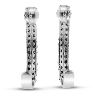 Absolute Blowout! 2ct Black Diamond Double Row Hoop Earrings Crafted In Solid Sterling Silver.  Selling at $60 Below Cost