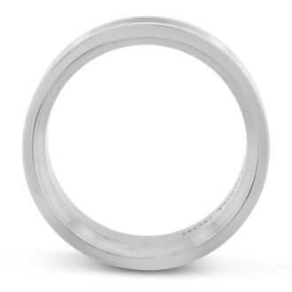 9 MM Grooved Men's Titanium Ring Wedding Band
