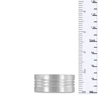 9 MM Grooved Men's Titanium Ring Wedding Band