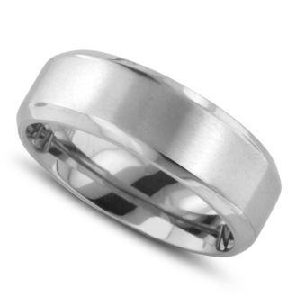 7 MM Polished Classic Men's Titanium Ring Wedding Band