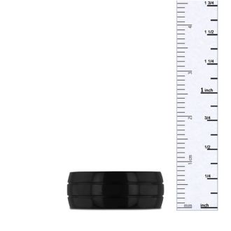 8 MM Black High Polish Men's Titanium Ring Wedding Band
