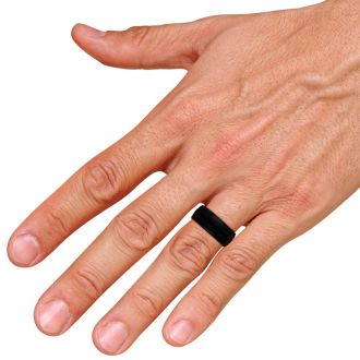 8 MM Black High Polish Men's Titanium Ring Wedding Band