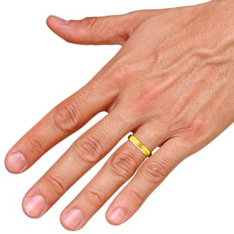 4mm Gold Polished Titanium Wedding Band
