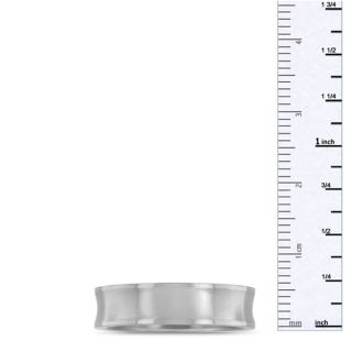 6 MM Brushed Finish Curved Men's Titanium Ring Wedding Band