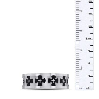 8 MM Men's Cross Titanium Ring Wedding Band