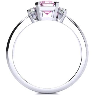 Pink Gemstones 1 Carat Pink Topaz and Diamond In 14K White Gold