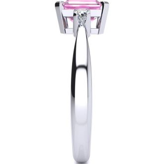 Pink Gemstones 1 Carat Pink Topaz and Diamond In 14K White Gold