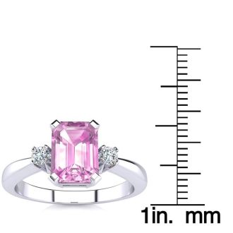 Pink Gemstones 1 Carat Pink Topaz and Diamond In 14K White Gold