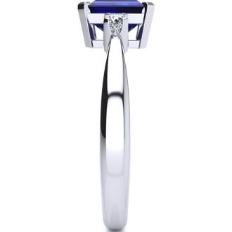 1ct Sapphire and Diamond Ring Crafted In Solid 14K White Gold