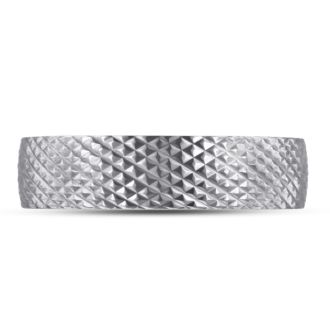 6 MM Brushed Finish Saw-Tooth Men's Titanium Ring Wedding Band