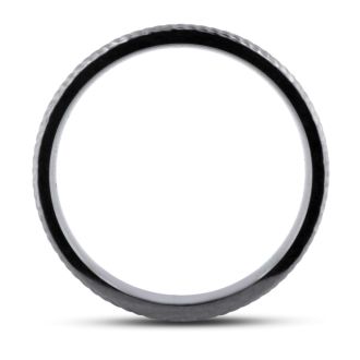 6 MM Brushed Finish Saw-Tooth Men's Titanium Ring Wedding Band