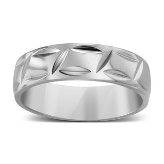 7 MM Polished Textured Men's Titanium Ring Wedding Band