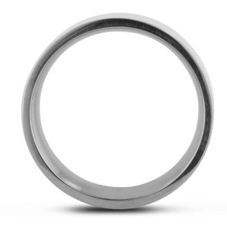 8 MM Polished Flat Top Men's Titanium Ring Wedding Band