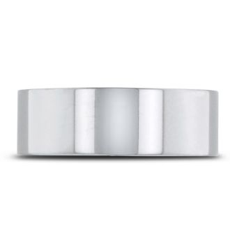 8 MM Polished Flat Top Men's Titanium Ring Wedding Band