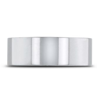 8 MM Polished Flat Top Men's Titanium Ring Wedding Band