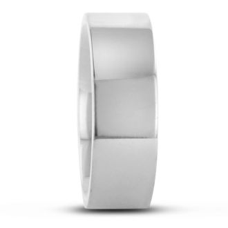 8 MM Polished Flat Top Men's Titanium Ring Wedding Band