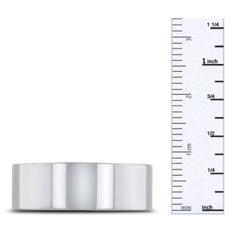 8 MM Polished Flat Top Men's Titanium Ring Wedding Band