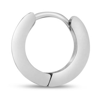 Men's 7 MM Two Tone Black Stainless Steel Hoop Huggie Earring