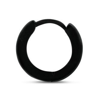 Men's 7 MM Black Stainless Steel Hoop Huggie Earring
