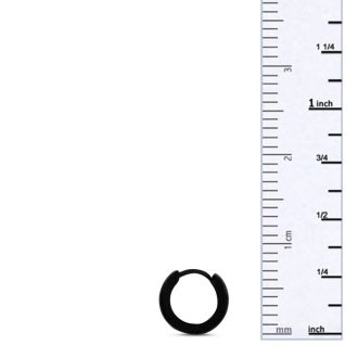 Men's 7 MM Black Stainless Steel Hoop Huggie Earring
