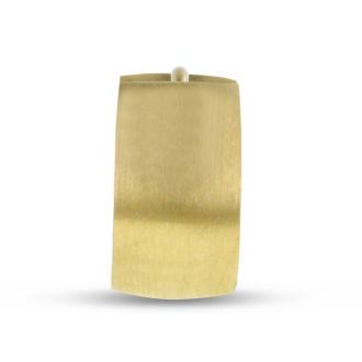 Men's 7 MM Brushed Gold Tone Stainless Steel Single Hoop Huggie Earring With Cubic Zirconia Accents
