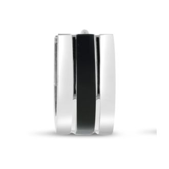 Men's 7 MM Polished Two Tone Black Stainless Steel Single Hoop Huggie Earring 
