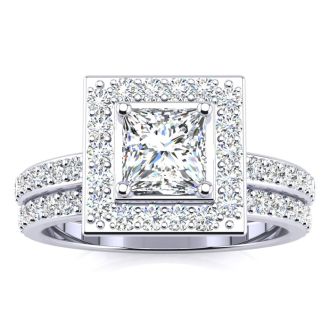 Princess cut floating halo engagement rings new arrivals