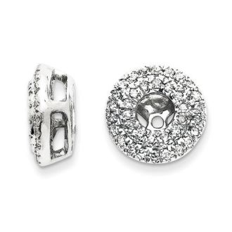 Previously Owned 14K White Gold Double Halo Style Diamond Earring Jackets, Fits 1/5-1/4ct Stud Earrings
