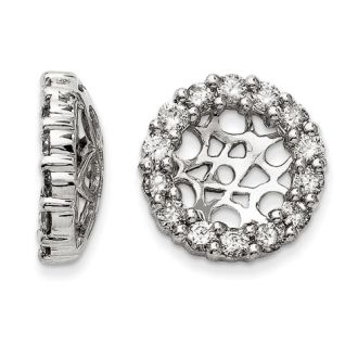 14K White Gold Classic Diamond Earring Jackets, Fits 2 3/4-3ct Stud Earrings
